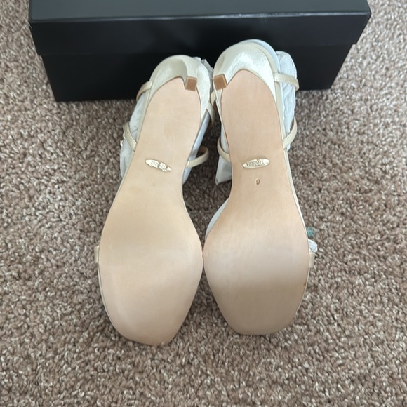 Badgley Mischka Kai Ivory Satin Crystal Heels - Picture 9 of 12